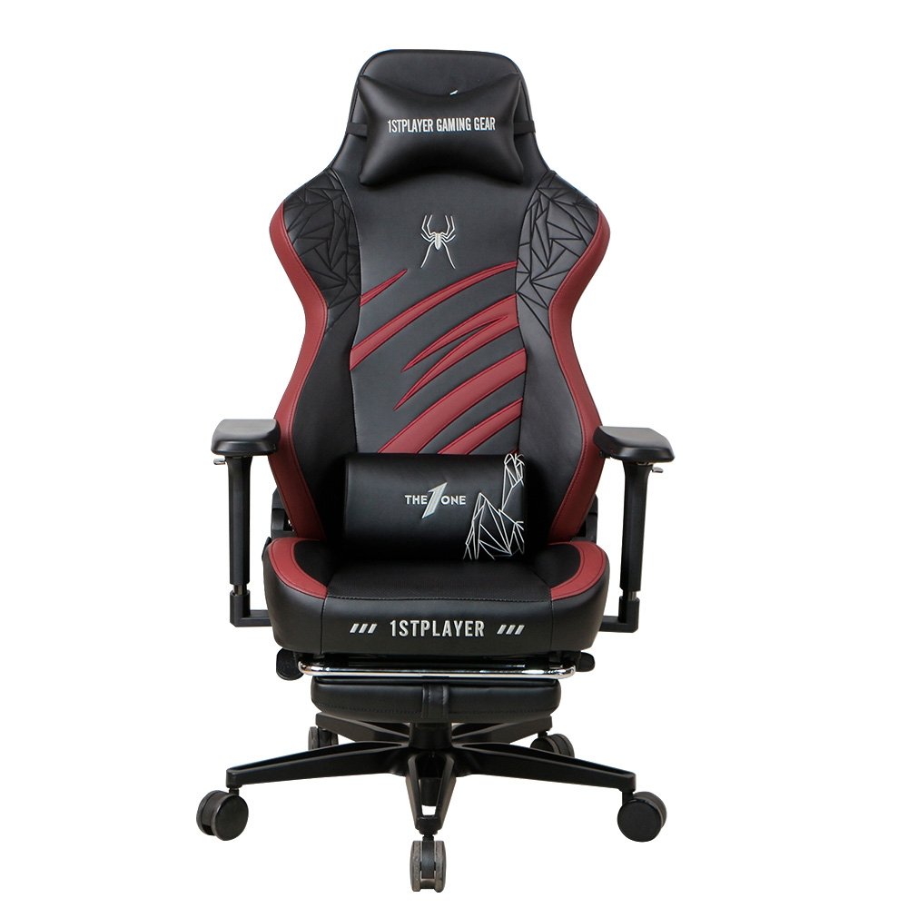 Cadeira Gamer 1STPLAYER DUKE, Até 160kg, Almofadas e Apoio para os Pés, Cilindro de Gás Classe 4, Preta e Vermelha - DUKE-FR-BKRE