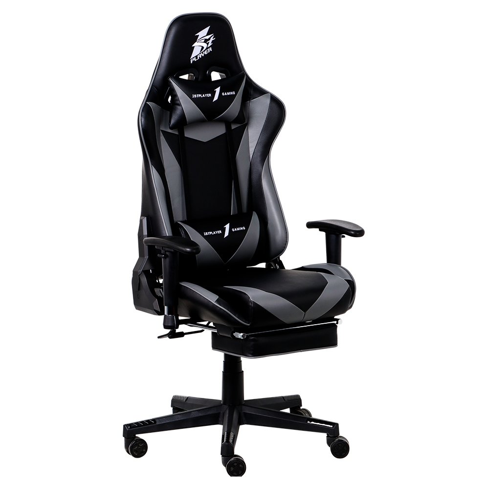 Imagem 5 de 7 do produto Cadeira Gamer 1STPLAYER FK3, Até 160kg, Reclinável, com Almofadas, Material PVC, Preto e Cinza - FK3-FR-BKGA