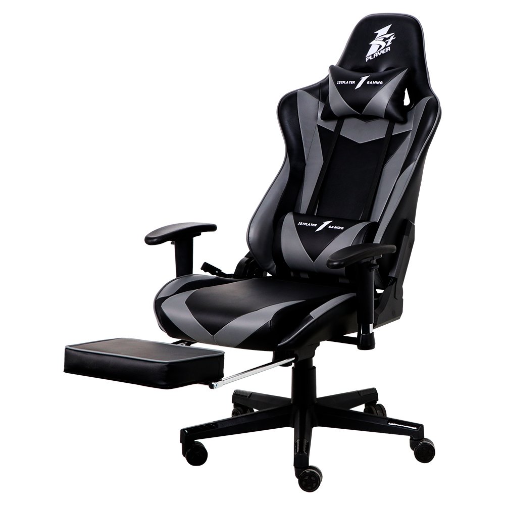 Imagem 4 de 7 do produto Cadeira Gamer 1STPLAYER FK3, Até 160kg, Reclinável, com Almofadas, Material PVC, Preto e Cinza - FK3-FR-BKGA