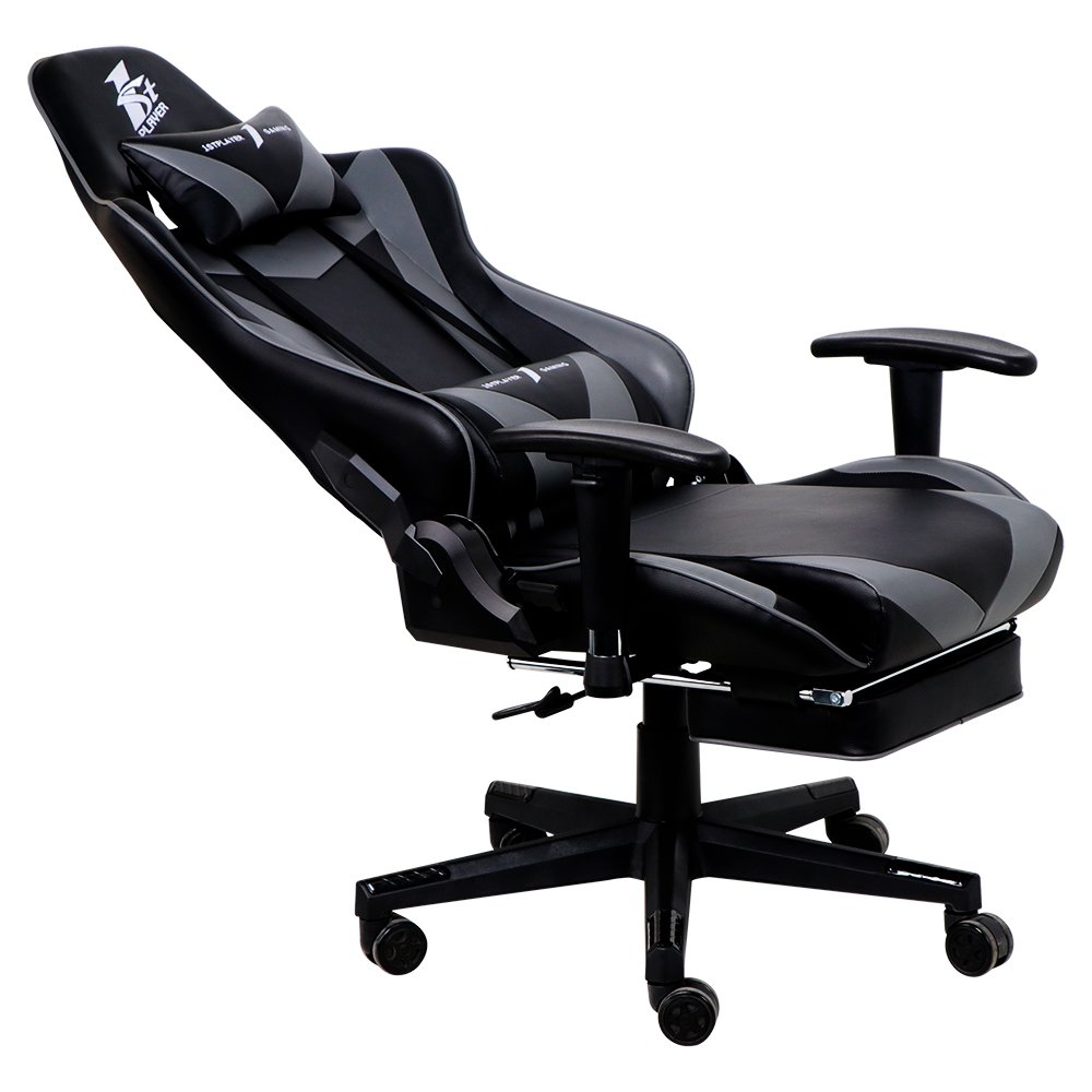 Imagem 7 de 7 do produto Cadeira Gamer 1STPLAYER FK3, Até 160kg, Reclinável, com Almofadas, Material PVC, Preto e Cinza - FK3-FR-BKGA