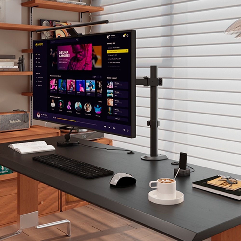 Imagem 7 de 9 do produto Suporte de Mesa Articulado para Monitor de 13" a 32" FlexiSpot D1, VESA, Preto - D1