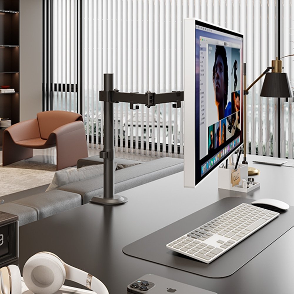 Imagem 8 de 9 do produto Suporte de Mesa Articulado para Monitor de 13" a 32" FlexiSpot D1, VESA, Preto - D1