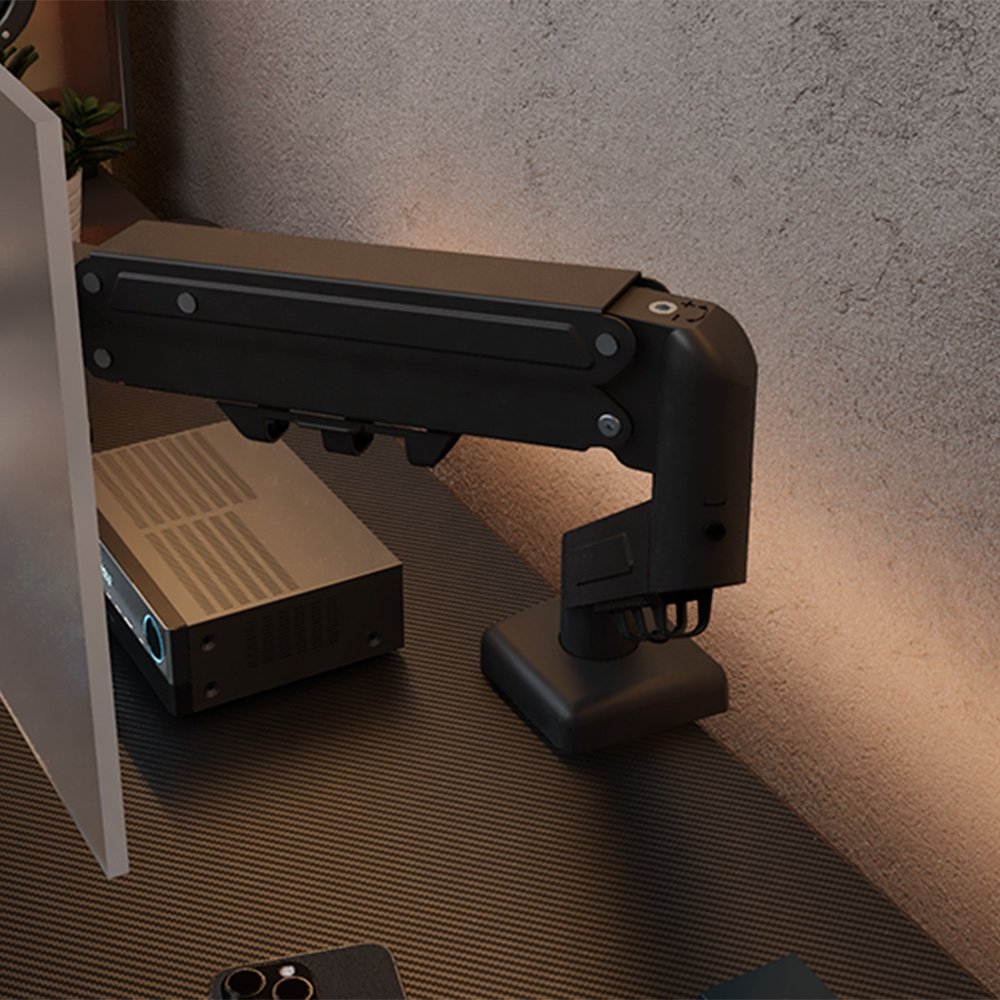 Imagem 10 de 10 do produto Suporte de Mesa Articulado para Monitor de 17"" a 32"" FlexiSpot F5, Ajustes com Pistão a Gás, VESA, Preto - F5B
