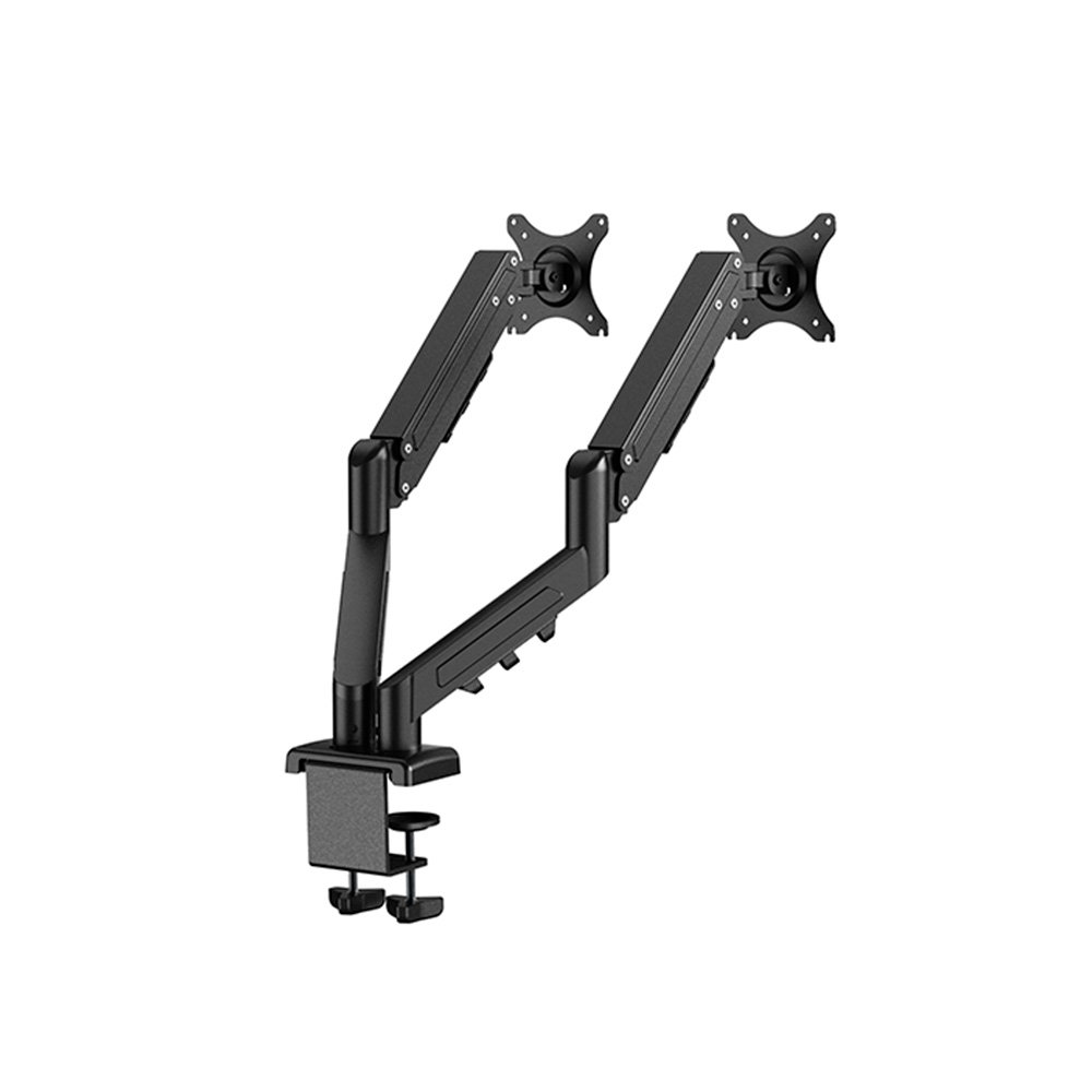 Imagem 3 de 10 do produto Suporte de Mesa Articulado para 2 Monitores de 17" a 32" FlexiSpot F5D, Ajustes com Pistão a Gás, VESA, Preto - F5DB