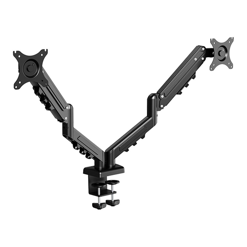 Imagem 5 de 10 do produto Suporte de Mesa Articulado para 2 Monitores de 17" a 32" FlexiSpot F5D, Ajustes com Pistão a Gás, VESA, Preto - F5DB