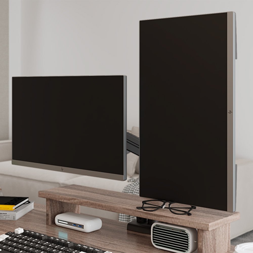 Imagem 7 de 10 do produto Suporte de Mesa Articulado para 2 Monitores de 17" a 32" FlexiSpot F5D, Ajustes com Pistão a Gás, VESA, Preto - F5DB
