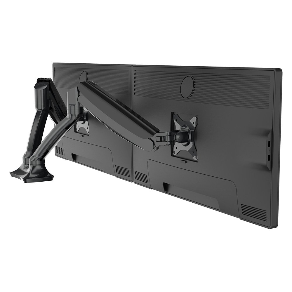 Imagem 4 de 13 do produto Suporte de Mesa Articulado para 2 Monitores de 10"" a 27"" FlexiSpot F7D, Ajustes com Pistão a Gás, VESA, Preto - F7DB