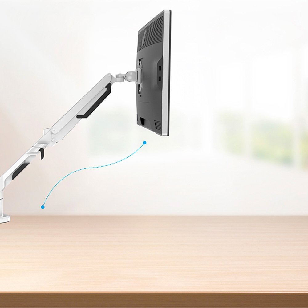 Imagem 22 de 24 do produto Suporte de Mesa Articulado para Monitor de 17" a 36" FlexiSpot MA8, Ajustes com Pistão a Gás, VESA, Branco - MA8W