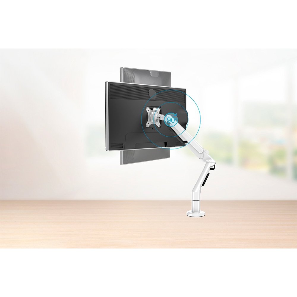 Imagem 23 de 24 do produto Suporte de Mesa Articulado para Monitor de 17" a 36" FlexiSpot MA8, Ajustes com Pistão a Gás, VESA, Branco - MA8W