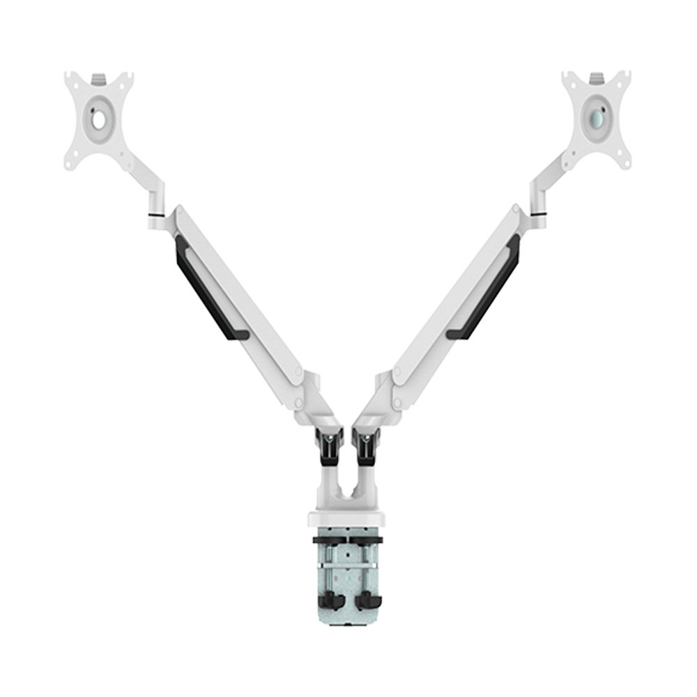 Suporte de Mesa Articulado para 2 Monitores de 17" a 32" FlexiSpot MA8D2, Ajustes com Pistão a Gás, VESA, Branco - MA8D2W