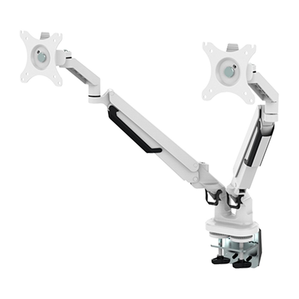 Imagem 4 de 19 do produto Suporte de Mesa Articulado para 2 Monitores de 17" a 32" FlexiSpot MA8D2, Ajustes com Pistão a Gás, VESA, Branco - MA8D2W