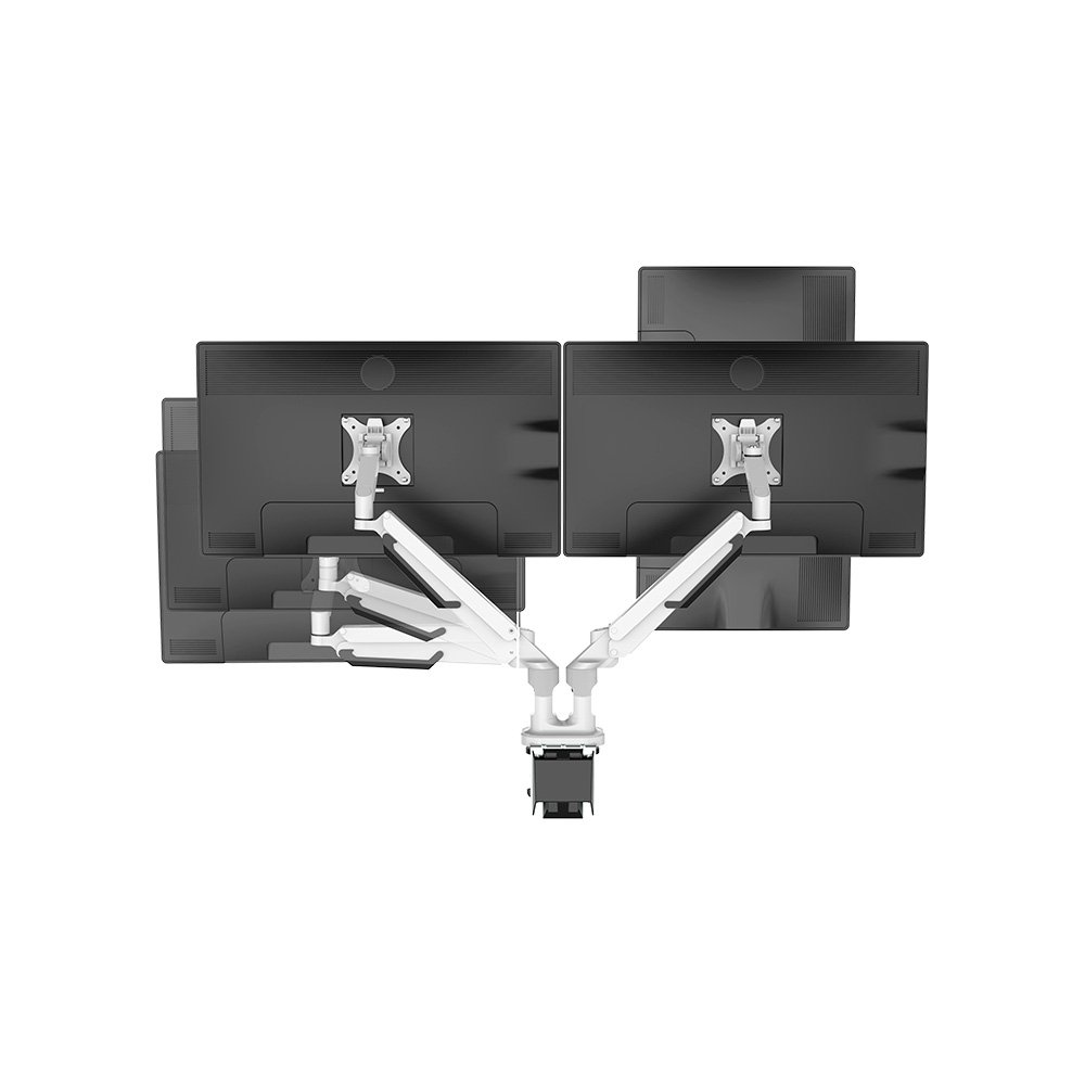Imagem 9 de 19 do produto Suporte de Mesa Articulado para 2 Monitores de 17" a 32" FlexiSpot MA8D2, Ajustes com Pistão a Gás, VESA, Branco - MA8D2W