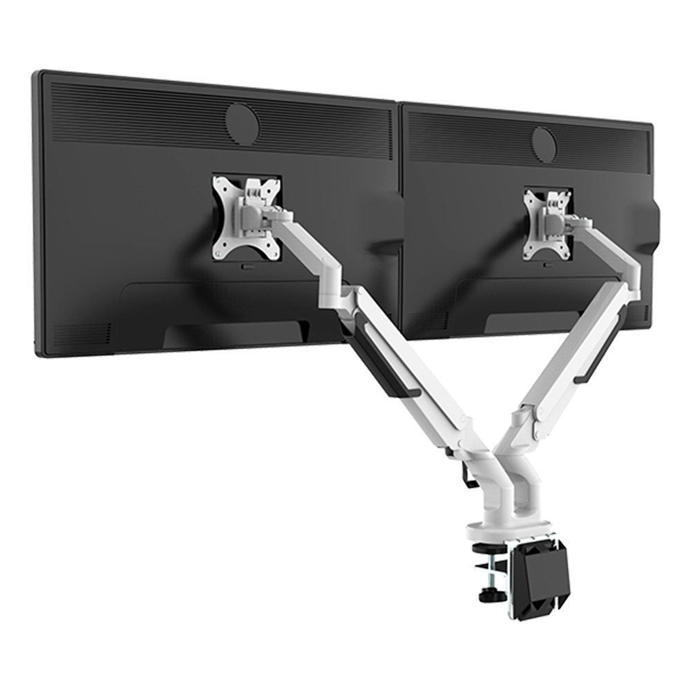 Imagem 10 de 19 do produto Suporte de Mesa Articulado para 2 Monitores de 17" a 32" FlexiSpot MA8D2, Ajustes com Pistão a Gás, VESA, Branco - MA8D2W