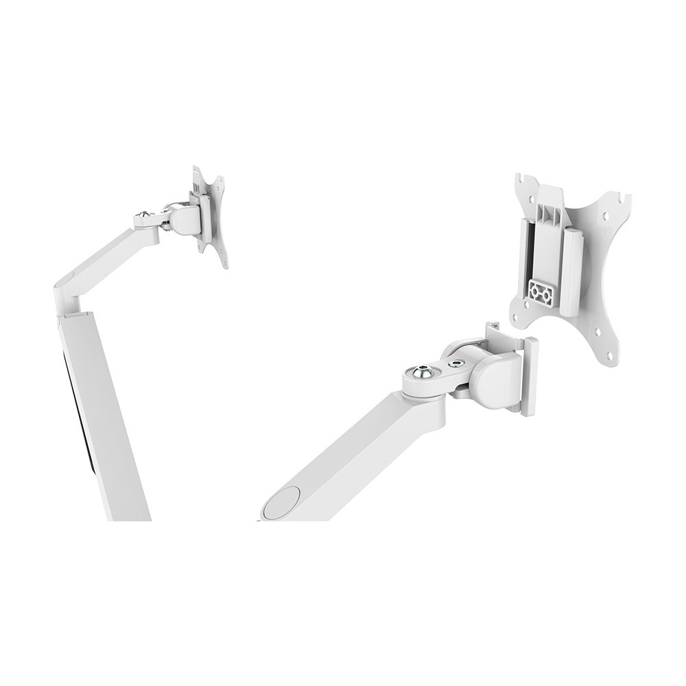 Imagem 13 de 19 do produto Suporte de Mesa Articulado para 2 Monitores de 17" a 32" FlexiSpot MA8D2, Ajustes com Pistão a Gás, VESA, Branco - MA8D2W