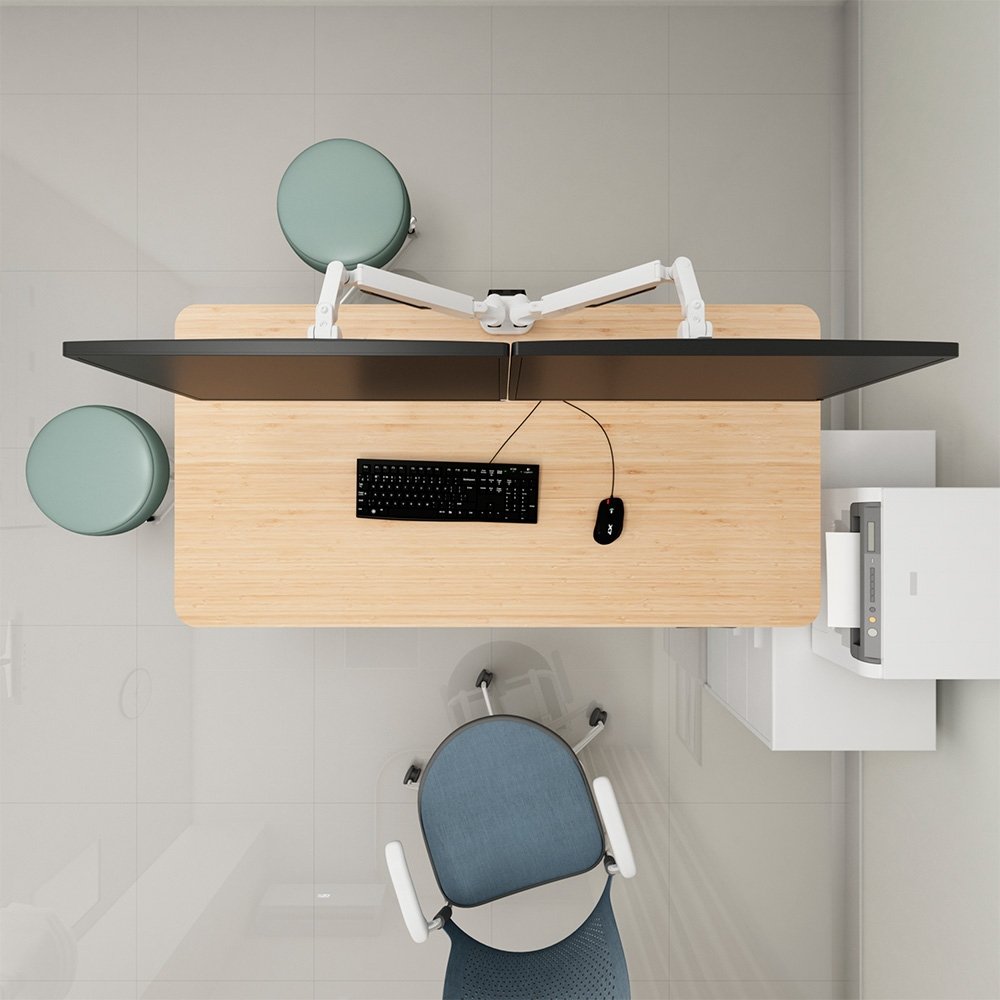 Imagem 18 de 19 do produto Suporte de Mesa Articulado para 2 Monitores de 17" a 32" FlexiSpot MA8D2, Ajustes com Pistão a Gás, VESA, Branco - MA8D2W