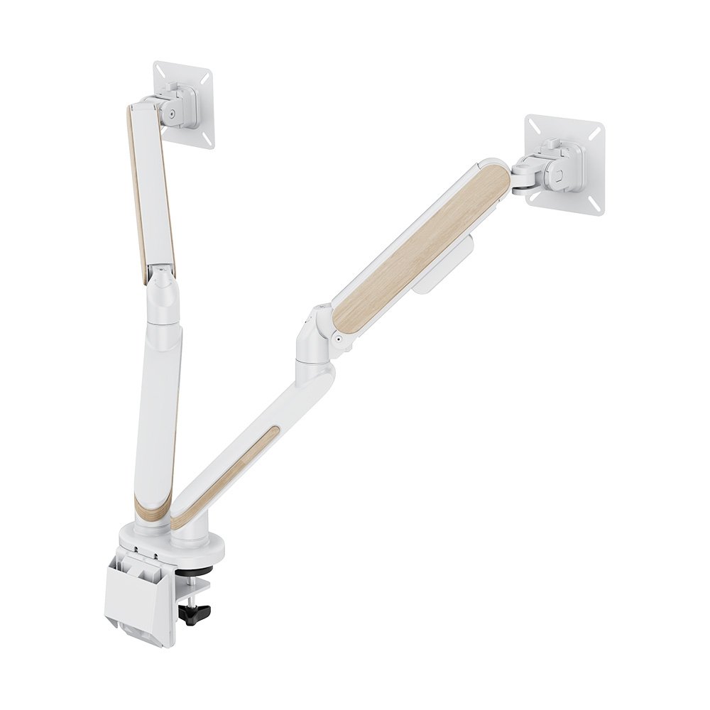 Imagem 2 de 2 do produto Suporte de Mesa Articulado para 2 Monitores de 17" a 39" FlexiSpot M9D, Ajustes com Pistão a Gás, VESA, Branco - M9D-WO