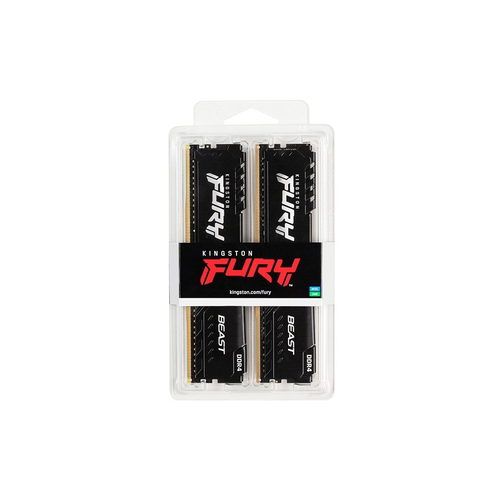 Imagem 11 de 17 do produto Memoria RAM Kingston Fury  Beast, 16GB, 3200MT/s, DDR4, CL16, DIMM, 1Gx8, Preto - KF432C16BB1/16WP