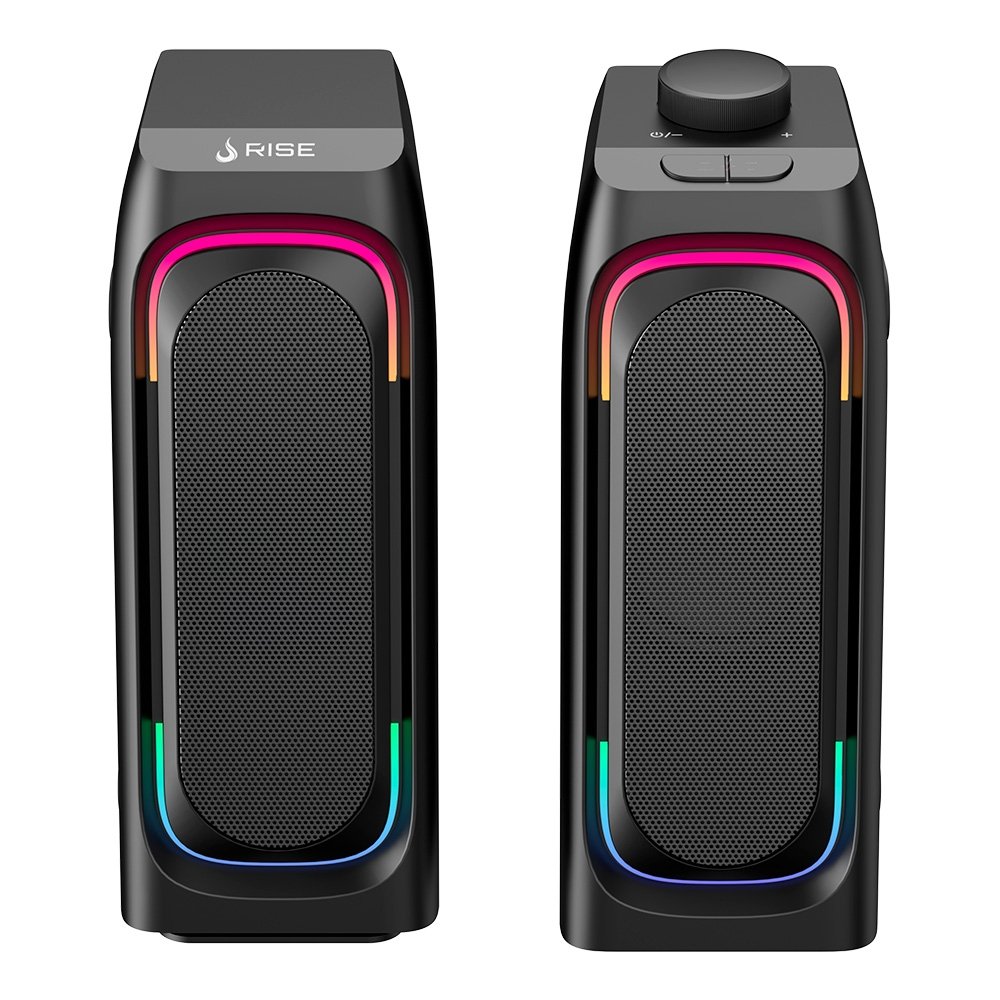 Caixa de Som Gamer ( Balão.info) Laser S1, RGB Rainbow, Bluetooth e P2 3.5mm, 5Wx2, Preto - RM-SPL-01-RGB - foto 2