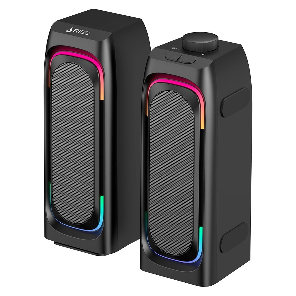 Caixa de Som Gamer Rise Mode Laser S1, RGB Rainbow, Bluetooth e P2 3.5mm, 5Wx2, Preto - RM-SPL-01-RGB - view 3