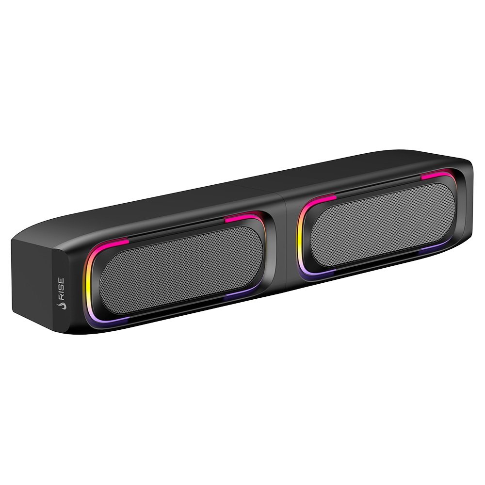 Caixa de Som Gamer Rise Mode Laser S1, RGB Rainbow, Bluetooth e P2 3.5mm, 5Wx2, Preto - RM-SPL-01-RGB - view 5