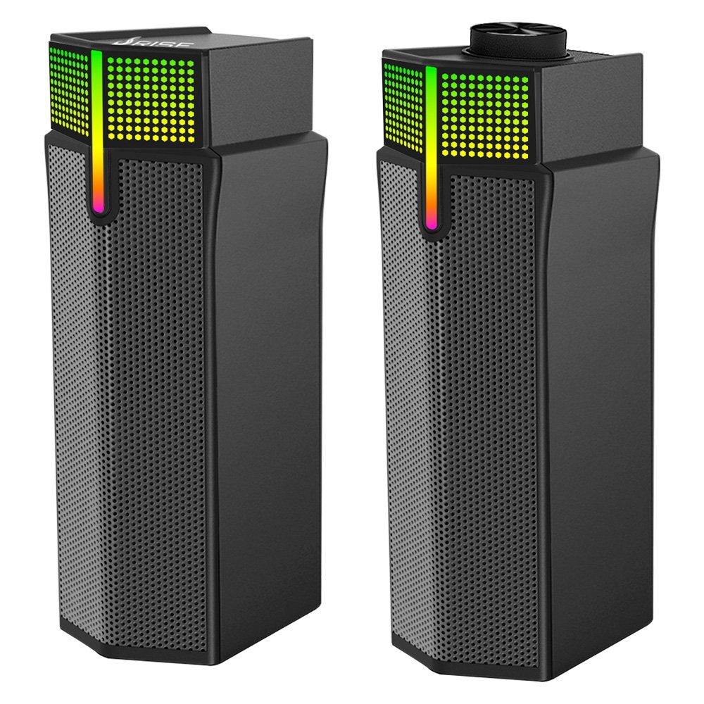 Caixa de Som Gamer Rise Mode Laser S2, RGB Rainbow, Bluetooth e P2 3.5mm, 5Wx2, Preto - RM-SPL-02-RGB - view 4