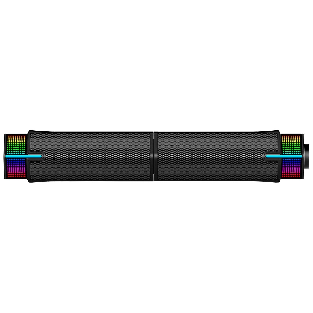 Caixa de Som Gamer ( Balão.info) Laser S2, RGB Rainbow, Bluetooth e P2 3.5mm, 5Wx2, Preto - RM-SPL-02-RGB - foto 6