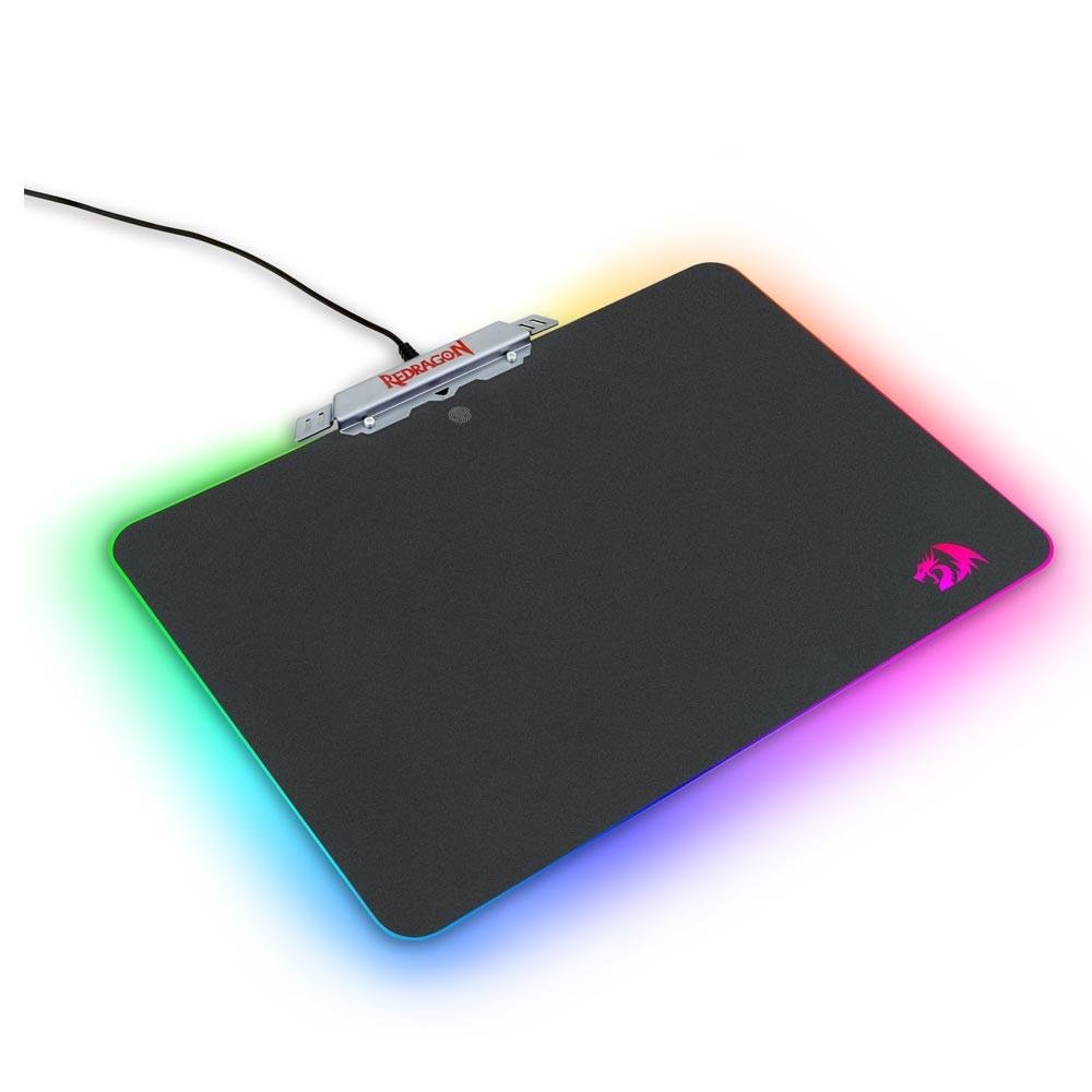 Imagem 2 de 2 do produto Mousepad Gamer Redragon Kylin, Rígido, RGB, Speed, Médio (350x250mm) - P008