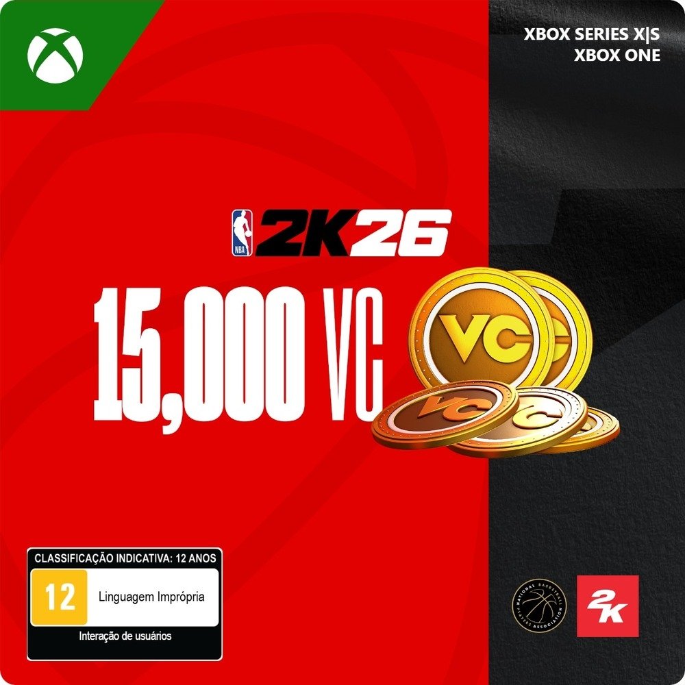Gift Card NBA 2K26: 15,000 Moedas Virtuais (VC), Xbox