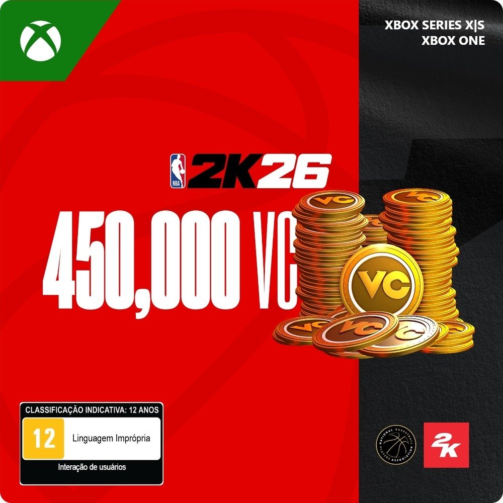 Gift Card NBA 2K26: 450,000 Moedas Virtuais (VC), Xbox