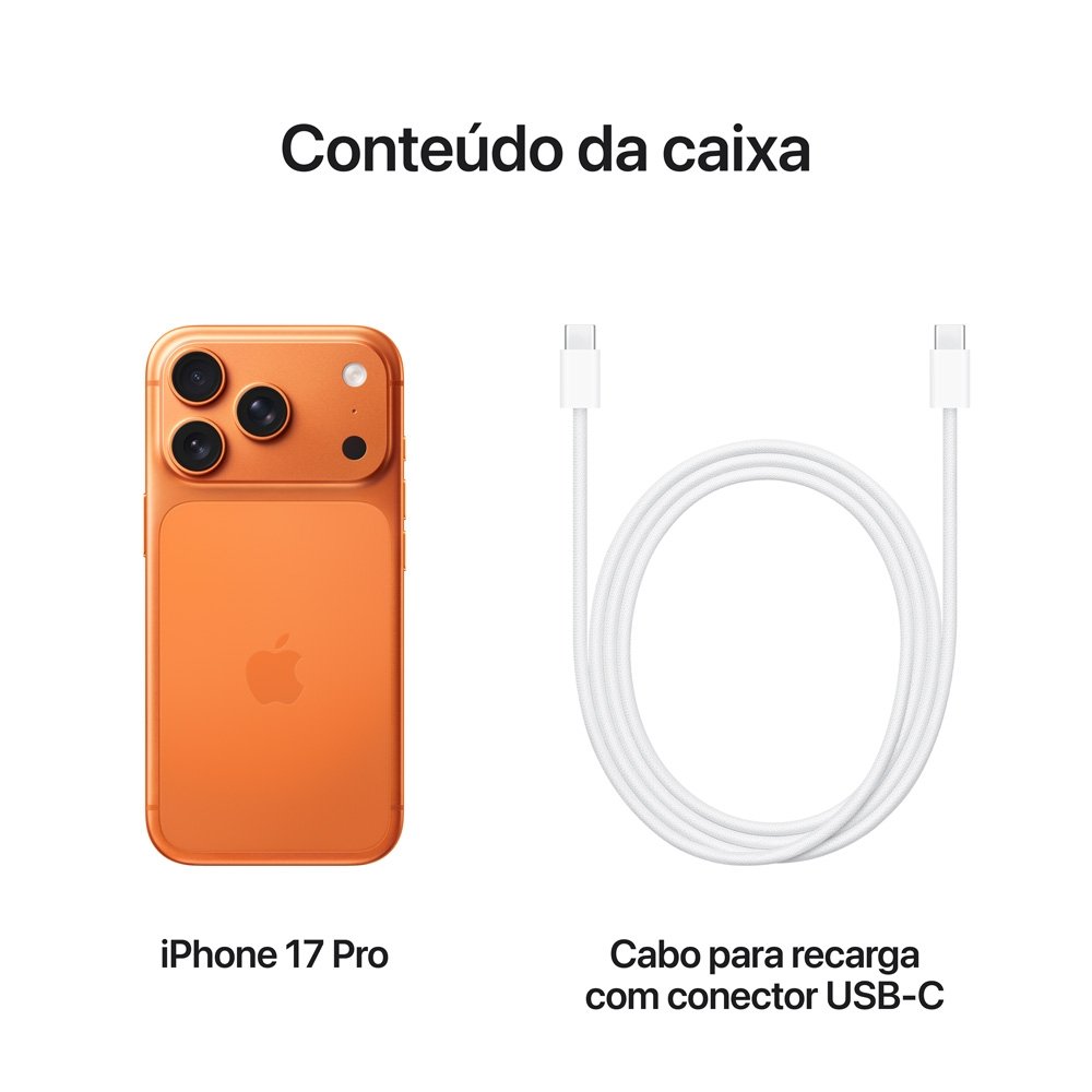 iPhone 17 Pro Apple 512GB, Câmera Tripla Fusion de 48MP, Tela 6.3, Super Retina XDR, Laranja-cósmico - view 8