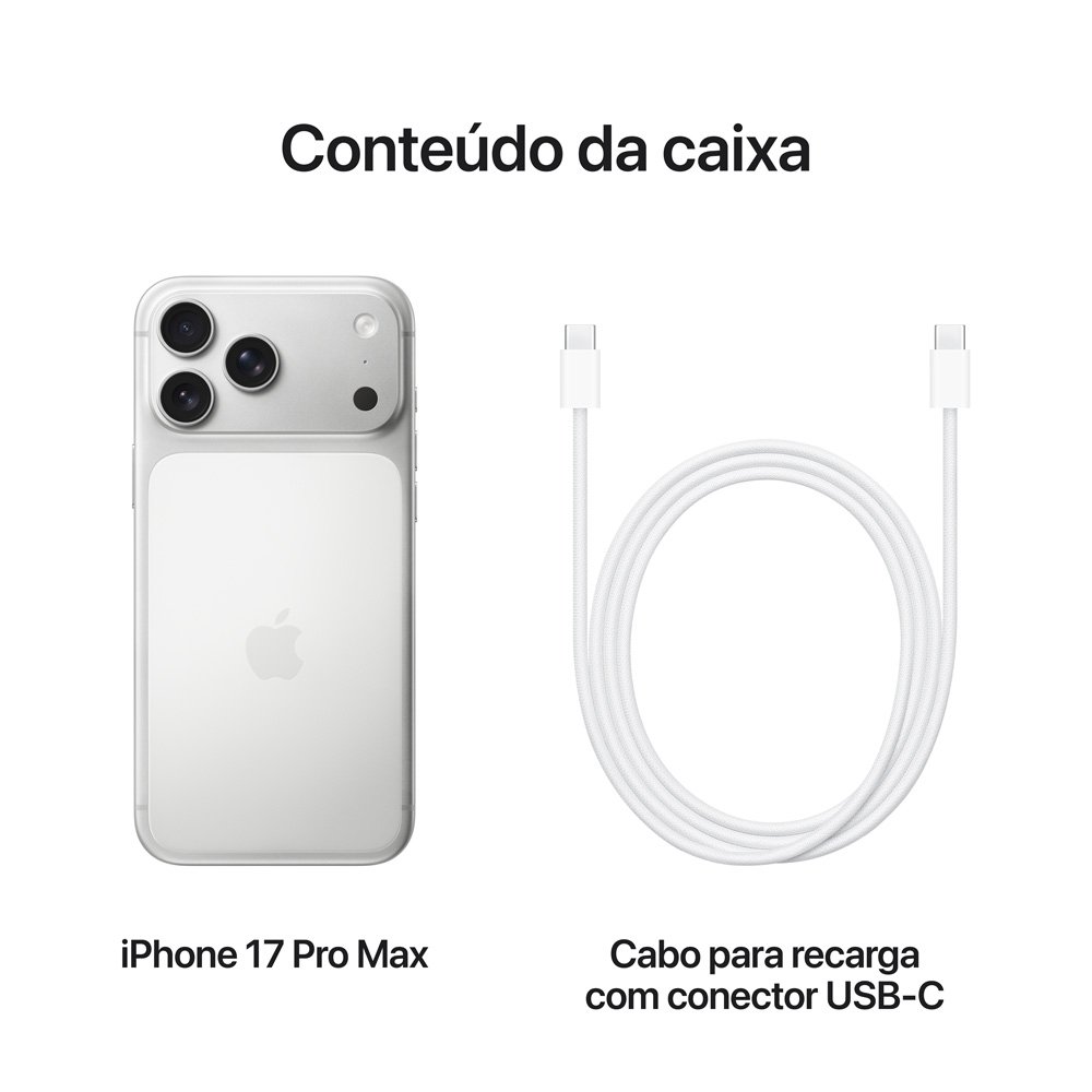 iPhone 17 Pro Max Apple 1TB, Câmera Tripla Fusion de 48MP, Tela 6.9 Super Retina XDR, Prateado - view 8