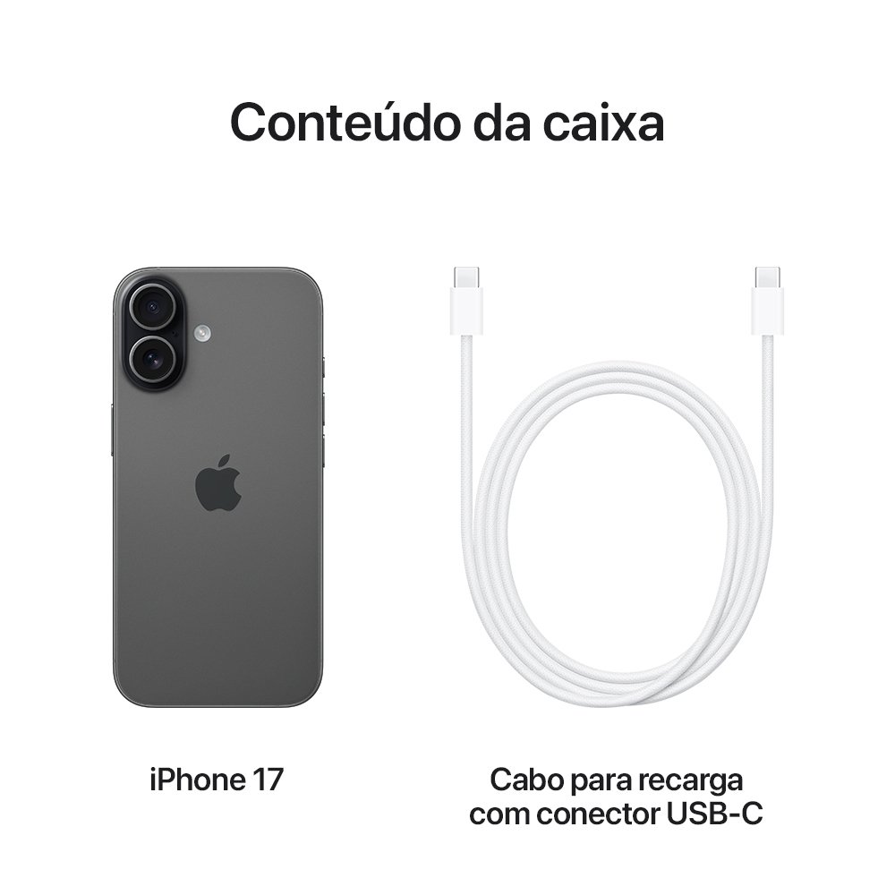 Imagem 9 de 11 do produto iPhone 17 Apple 256GB, Câmera Dupla Fusion 48MP, Tela 6.3" Super Retina XDR, Preto