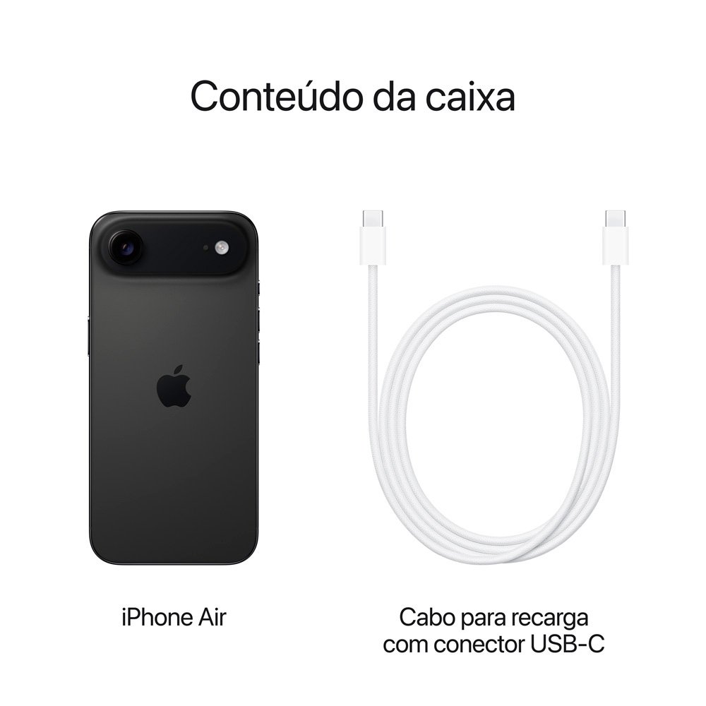 "iPhone Air Apple 256GB, Câmera Fusion de 48MP, Tela 6.5"" Super Retina XDR, Preto-espacial" - view 8