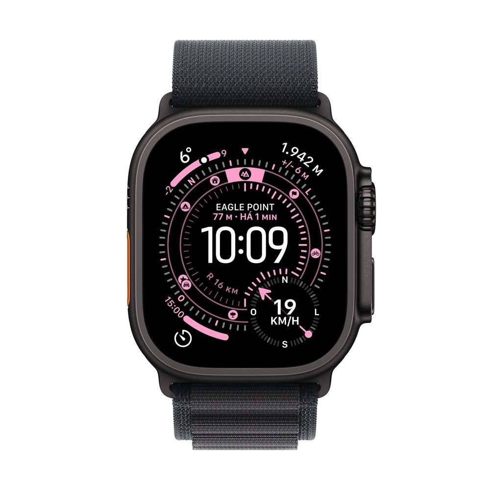 Apple Watch Ultra 3 GPS + Cellular, Caixa Preta de Titânio de 49 mm, Pulseira loop Alpina Preta, M - MF0V4BE/A - view 2