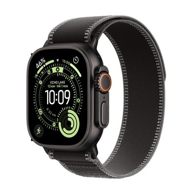 Apple Watch Ultra 3 GPS + Cellular, Caixa Preta de Titânio de 49 mm, Pulseira loop Trail Preta/Carvão, M/G - MF1H4BE/A