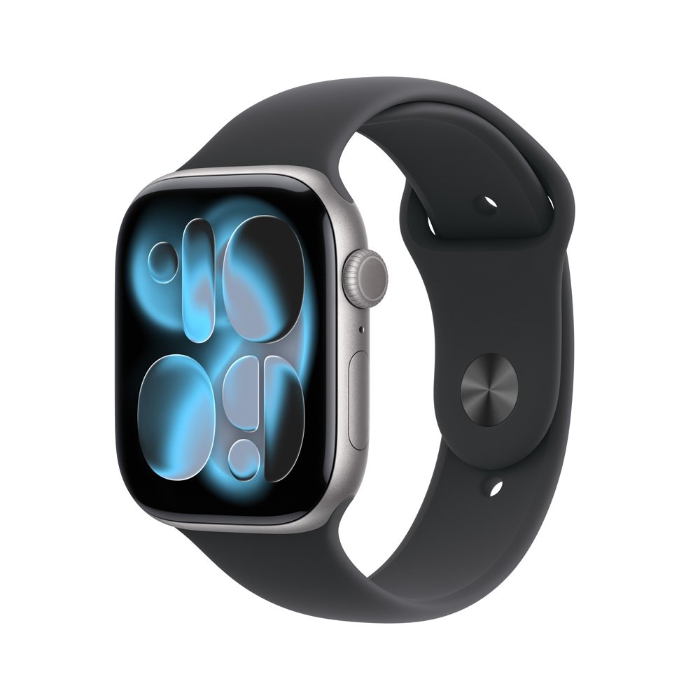 Apple Watch Series 11 GPS, Caixa Cinza-espacial de Alumínio de 46 mm, Pulseira esportiva Preta, Tamanho M/G - MEV44AM/A Apple Watch Series 11 GPS, Caixa Cinza-espacial de Alumínio de 46 mm, Pulseira esportiva Preta, Tamanho M/G - MEV44AM/A