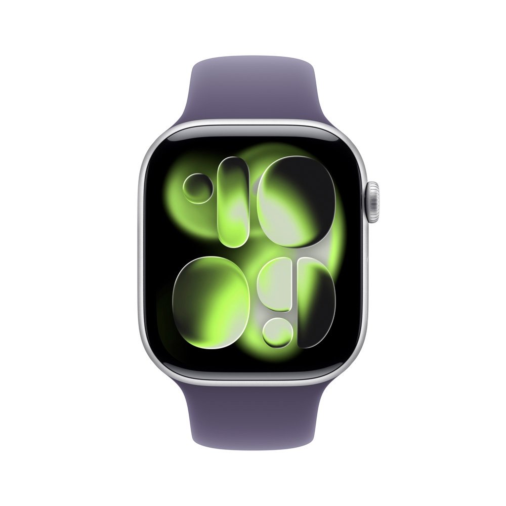 Apple Watch Series 11 GPS, Caixa Prateada de Alumínio de 46 mm, Pulseira esportiva roxo-névoa, Tamanho M/G - MEVA4AM/A - view 2