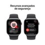 Apple Watch Series 11 GPS + Cellular, Caixa Cinza-espacial de Alumínio de 42 mm, Pulseira esportiva Preta, Tamanho P/M - MF8A4AM/A