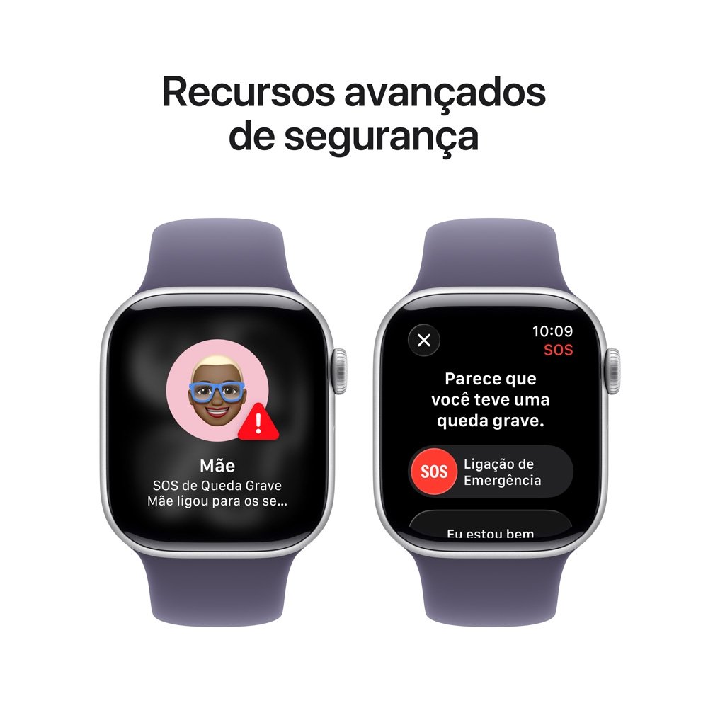 Apple Watch Series 11 GPS + Cellular, Caixa Prateada de Alumínio de 42 mm, Pulseira Esportiva Roxo-névoa, Tamanho P/M - MF8H4AM/A Apple Watch Series 11 GPS + Cellular, Caixa Prateada de Alumínio de 42 mm, Pulseira Esportiva Roxo-névoa, Tamanho P/M - MF8H4AM/A