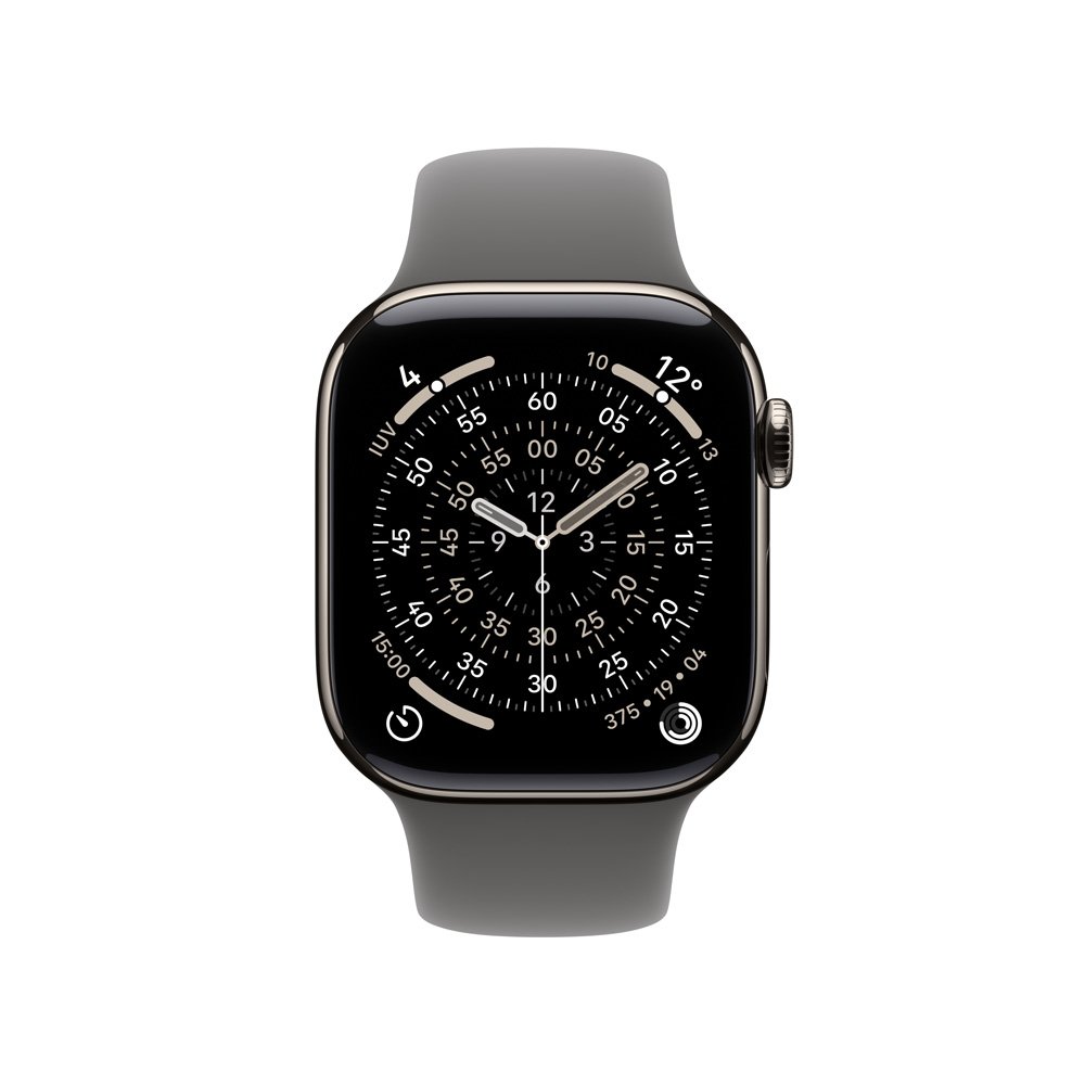 Apple Watch Series 11 GPS + Cellular, Caixa Natural de Titânio de 42 mm, Pulseira Esportiva Cinza-pedra, Tamanho P/M - MF8M4AM/A - view 2