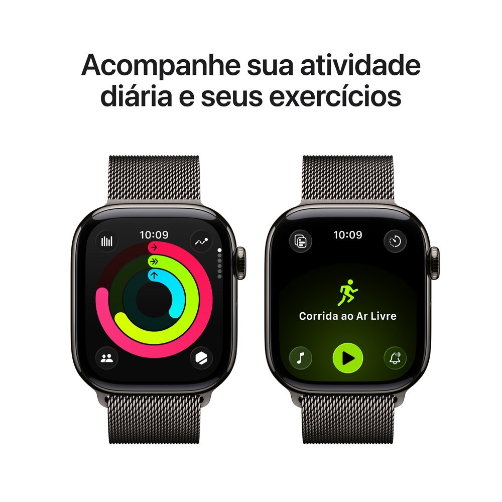 Apple Watch Series 11 GPS + Cellular, Caixa Ardósia de Titânio de 42 mm, Pulseira Ardósia Estilo Milanês - MF8U4AM/A - view 4