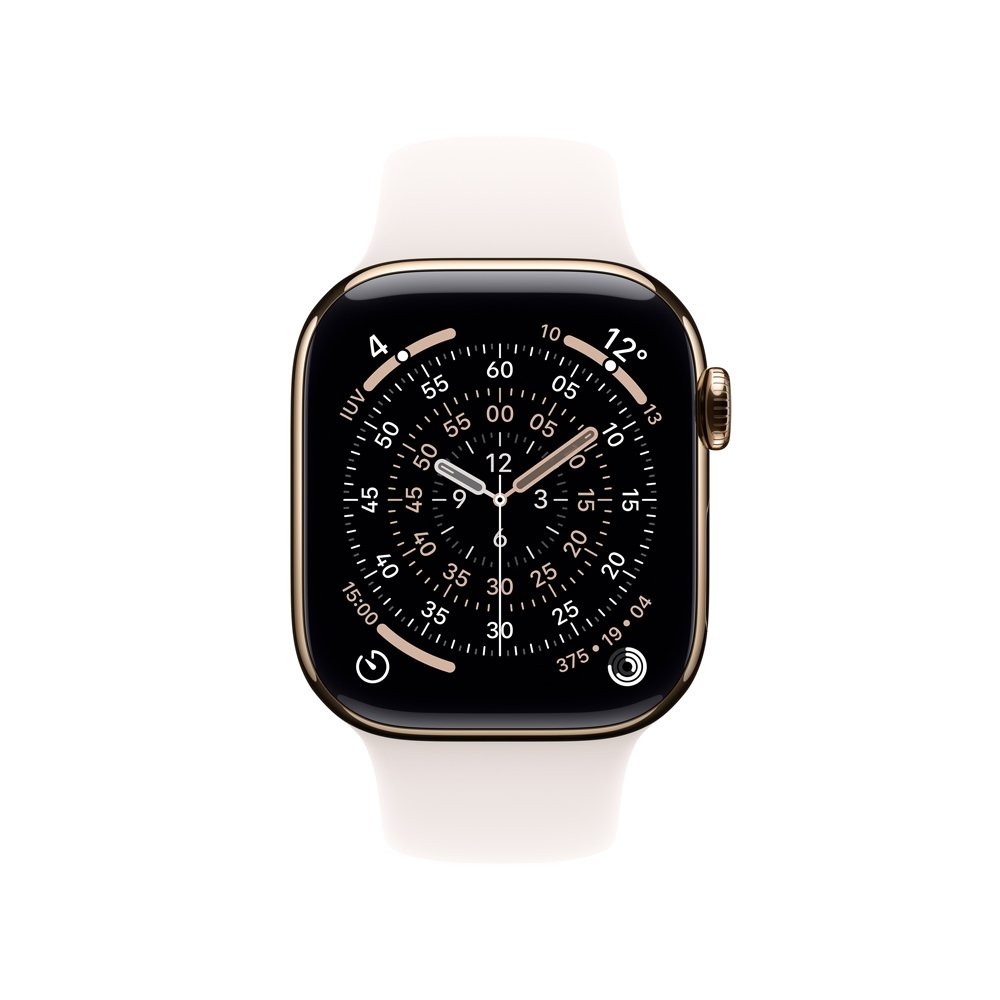 Apple Watch Series 11 GPS + Cellular, Caixa Dourada de Titânio de 42 mm, Pulseira Esportiva Blush-clara, Tamanho P/M - MF8W4AM/A - view 2
