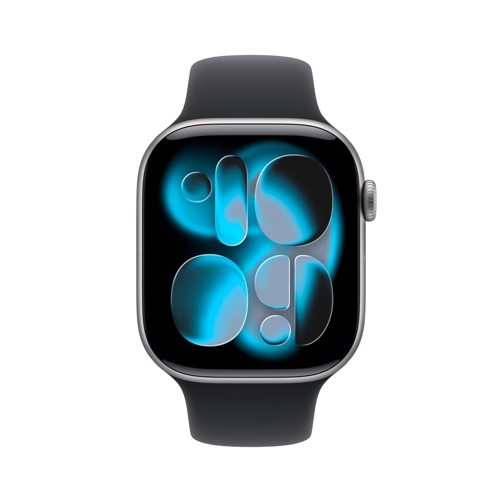 Imagem 2 de 9 do produto Apple Watch Series 11 GPS + Cellular, Caixa Cinza-espacial de Alumínio de 46 mm, Pulseira esportiva Preta, Tamanho M/G - MFCA4AM/A