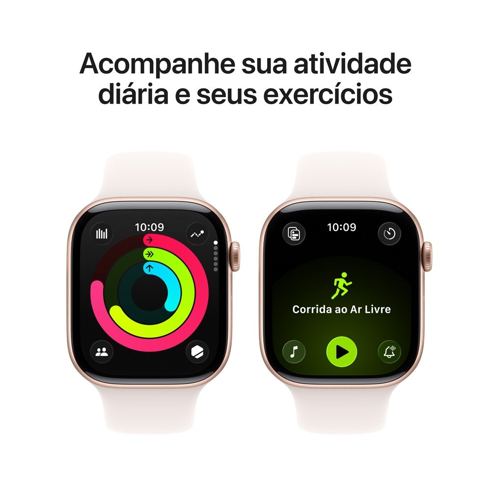 Apple Watch Series 11 GPS + Cellular, Caixa Cor de Ouro Rosa de Alumínio de 46 mm, Pulseira esportiva blush-clara, Tamanho P/M - MFCG4AM/A - view 4