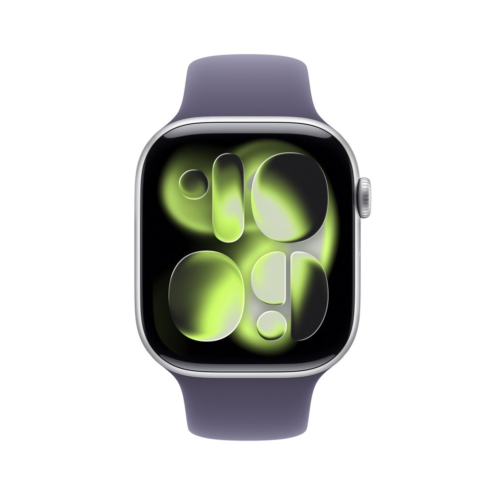 Apple Watch Series 11 GPS + Cellular, Caixa Prateada de Alumínio de 46 mm, Pulseira Esportiva Roxo-névoa, Tamanho M/G - MFCR4AM/A - view 2