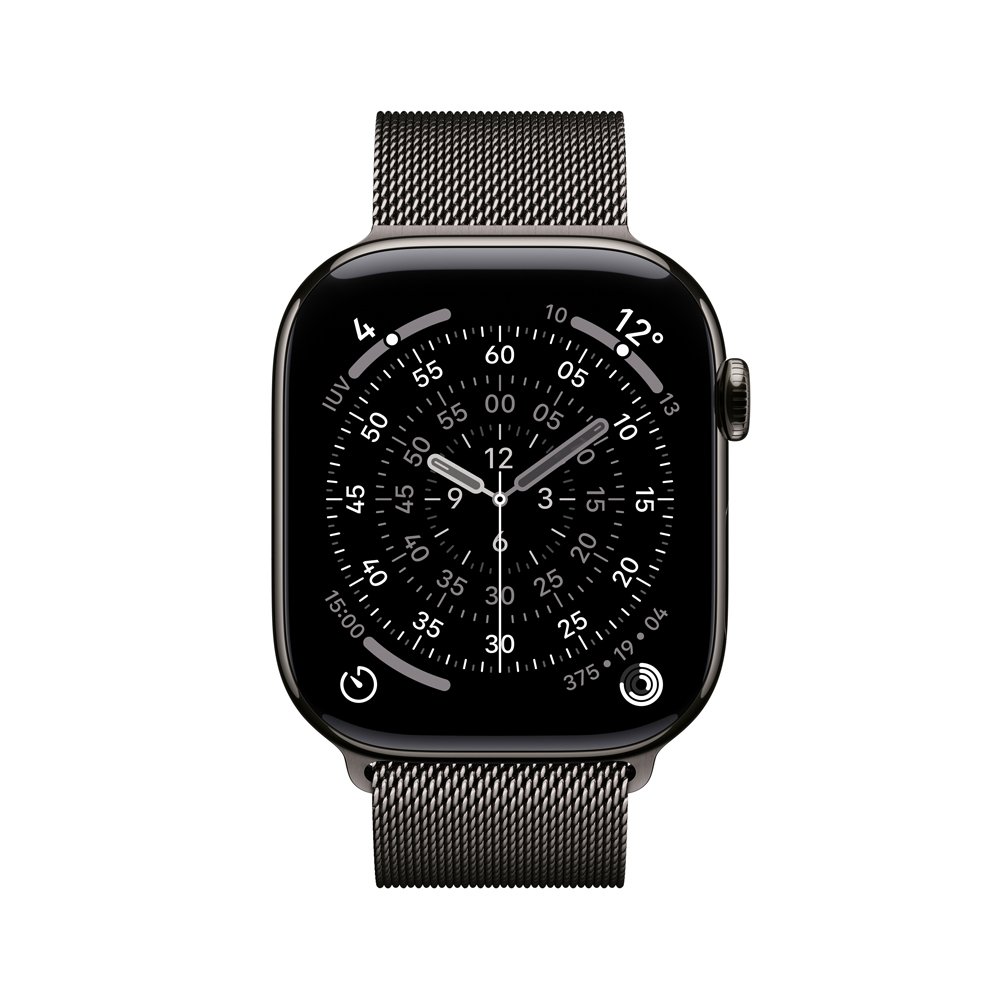 Apple Watch Series 11 GPS + Cellular, Caixa Ardósia de Titânio de 46 mm, Pulseira Ardósia Estilo Milanês, Tamanho M/G - MFD44AM/A Apple Watch Series 11 GPS + Cellular, Caixa Ardósia de Titânio de 46 mm, Pulseira Ardósia Estilo Milanês, Tamanho M/G - MFD44AM/A
