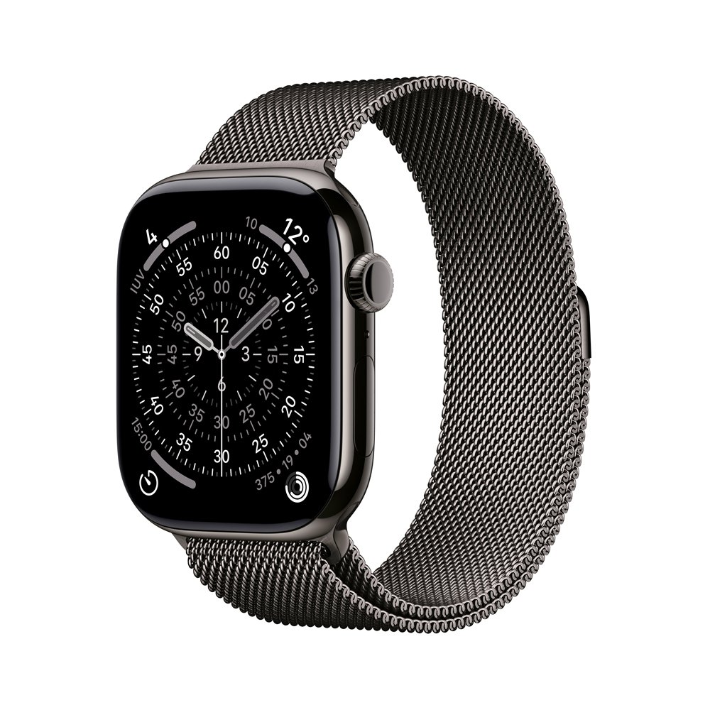Apple Watch Series 11 GPS + Cellular, Caixa Ardósia de Titânio de 46 mm, Pulseira Ardósia Estilo Milanês, Tamanho M/G - MFD44AM/A Apple Watch Series 11 GPS + Cellular, Caixa Ardósia de Titânio de 46 mm, Pulseira Ardósia Estilo Milanês, Tamanho M/G - MFD44AM/A