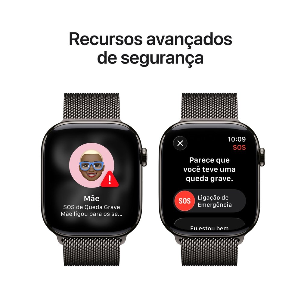 Apple Watch Series 11 GPS + Cellular, Caixa Ardósia de Titânio de 46 mm, Pulseira Ardósia Estilo Milanês, Tamanho M/G - MFD44AM/A Apple Watch Series 11 GPS + Cellular, Caixa Ardósia de Titânio de 46 mm, Pulseira Ardósia Estilo Milanês, Tamanho M/G - MFD44AM/A