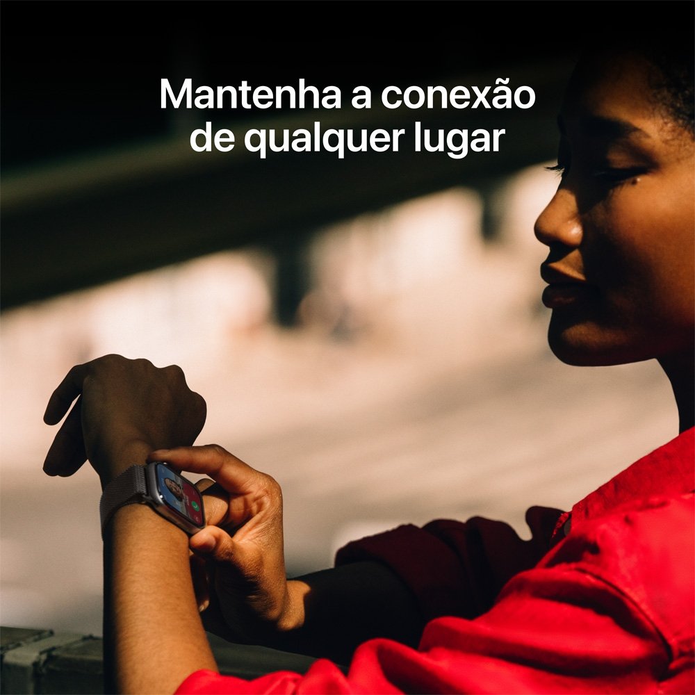 Apple Watch Series 11 GPS + Cellular, Caixa Ardósia de Titânio de 46 mm, Pulseira Ardósia Estilo Milanês, Tamanho M/G - MFD44AM/A Apple Watch Series 11 GPS + Cellular, Caixa Ardósia de Titânio de 46 mm, Pulseira Ardósia Estilo Milanês, Tamanho M/G - MFD44AM/A