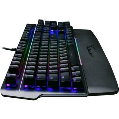 Teclado mecânico com switches vermelhos azuis, teclado de alumínio RGB  retroiluminado de 104 teclas teclado usb com fio usb para jogos e  digitação